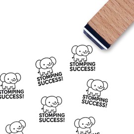 Elephant Teacher Rubber Stamp, 3/5 Inch Small Mini Stamp for Scrapbooking Card Making Planner