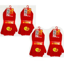 Healing Feet 92645 Women's Casual, red, 紳士 足袋クルー丈