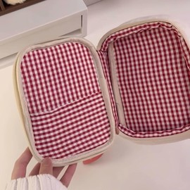 Cute Fashionable Plush Embroidered Strawberry, Pen Case, High School Students, Middle School Students, Large Capacity, Cosmetic Pouch, Accessory Storage, Multipurpose, Students, Travel, Convenient