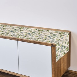 EDDERT Eucalyptus Table Runner Spring Summer Anniversary Leaf Greenery Holiday Sage Green Table Decorative Celebration Party Holiday Decor (13*90)