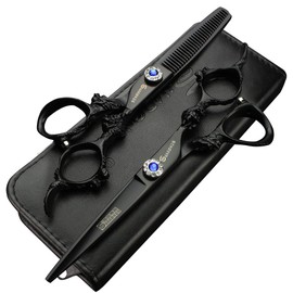 5.5/6/7.5/7/8-inch Professional Hair Clippers, Japanese 440C Jewelry Scissors (6 inches -2pc-A)