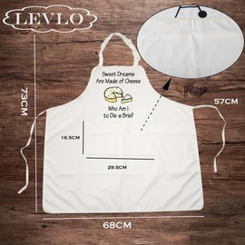 Funny Cheese Lovers Gifts Sweet Dreams are Made of Cheese Who Am I to Dis a Brie Kitchen Aprons Sweet Housewarming Gift (Dis a Brie-W)