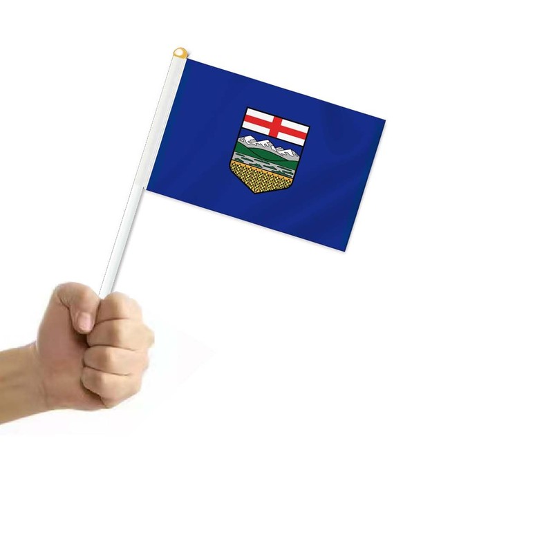 10 PCS Alberta Canada Handheld Flag, AB Hand Held Decor,Province