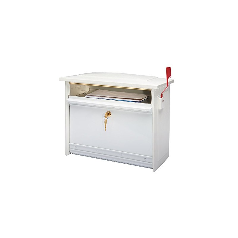 Gibraltar Mailboxes Mailsafe Medium Capacity Aluminum White, Wall-Mount Mailbox, MSK0000W