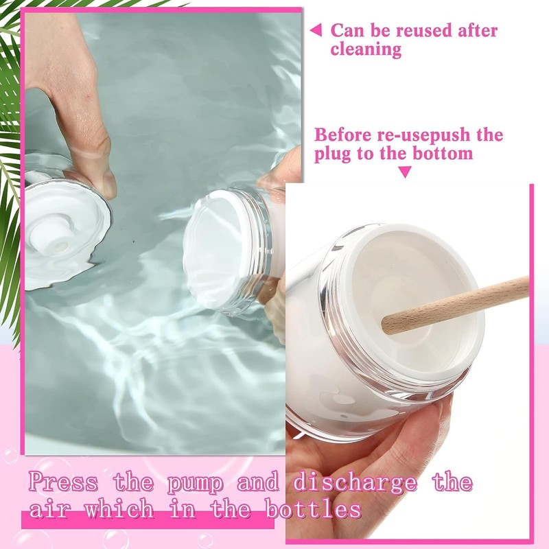 4PCS Refillable Airless Pump Bottles - Empty Vacuum Cream/Lotion Dispenser