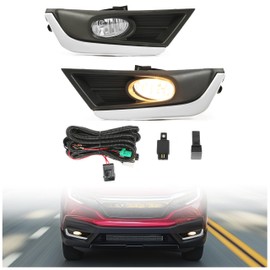 HECASA Fog Lights Compatible with 2017-2019 Honda CR-V CRV Replacement for HO2593141 HO2592141 HO1038134 HO1039134 Front Fog Lamps w/Bulbs Clear Lens Driver&Passenger Side