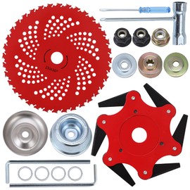 PLAXNS Steel Trimmer Head &9" x 36 Teeth Carbide Tipped Blades,Universal Weed Eater Blades Metal with Universal Adapter Kit, for Brush Cutter, Trimmer, Weed Eater.