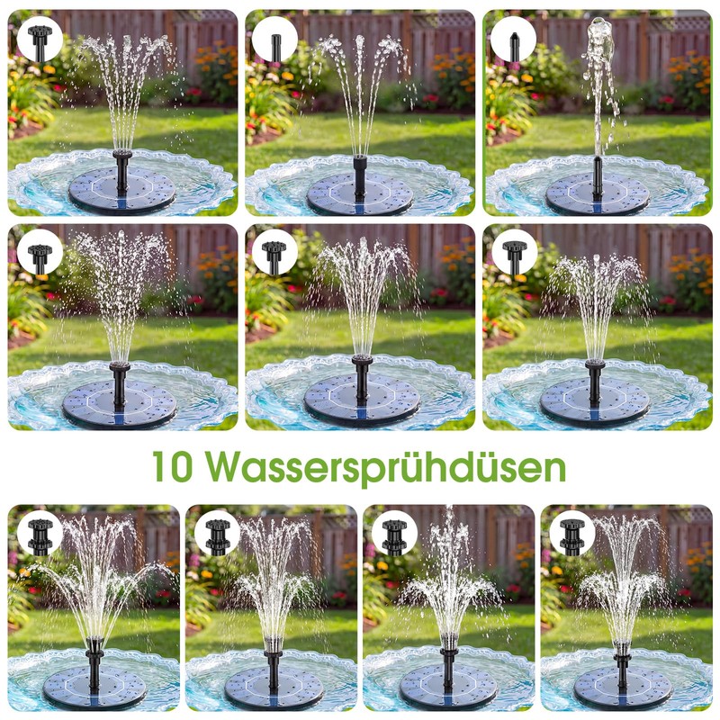 Vitcoco 2.5 W Solar Fountain, Upgraded Solar Pond Pump
