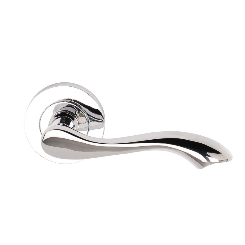 Excel DH3680 Venus Passage Door Handles on Round Rose, Polished
