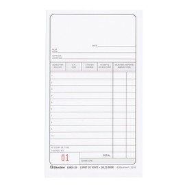 Blueline Sales Book, 50 Carbonless Duplicates, Bilingual, 3-1/2" x 6-1/2" (G3NCR.2B)