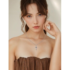 KANNSOAR Tahitian Black Pearl AAAA 18K White Gold Plated Sterling Silver Religious Cross Pendant Necklace for Women Wife Mom Girlfriend Her Jewelry Gift for Anniversary Birthday