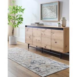 Livabliss Beckham Vintage Medallion Area Rug, 2' x 2'11", Light Slate, (2' x 3')