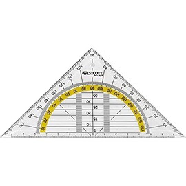 Westcott Set Square, Plastic, 14 cm, Transparent, Other Styles Available 1 Items 14 cm/ohne Griff