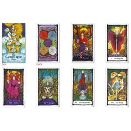 Tarot Cards, Divination Telling, 78 Cards, Sacred Rose, Tarot with Japanese Manual (English Language Not Guaranteed)
