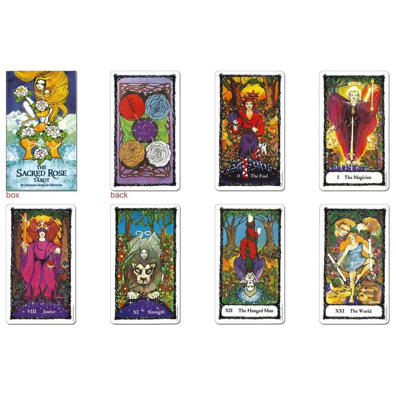 Tarot Cards, Divination Telling, 78 Cards, Sacred Rose, Tarot with