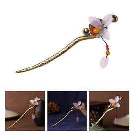 Lurrose Horquilla Hanfu Flor Palos De Pelo Chino Horquillas De Palillos Florales Para El Cabello Japonés Palos De Pelo Palos De Pelo Retro Pelo Pin Temperamento Perder Vara Vidrio