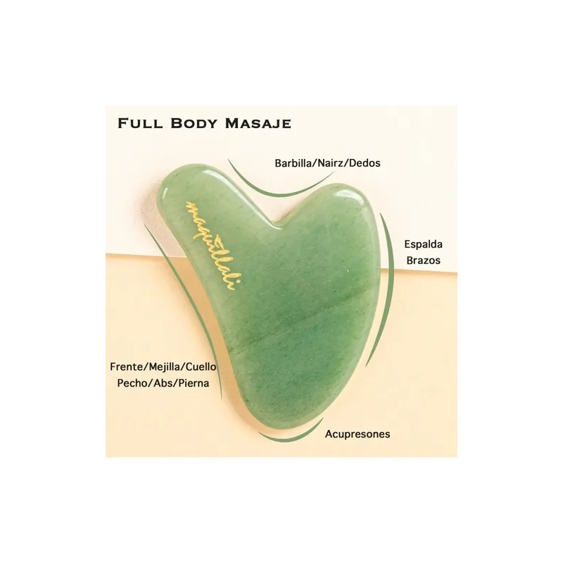Kit Rodillo De 100 Jade Y Gua Sha Masaje Facial