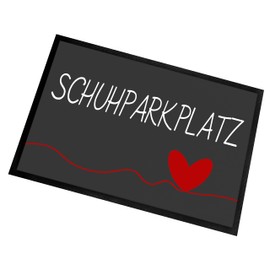 Herzbotschaft Doormat | Door Mat with Saying | 60 x 40 cm | Shoe Parking | for Indoor and Outdoor Use | Rug for the Front Door/Hallway | Gift for the First Home | Housewarming | Made in Germany