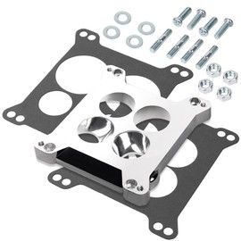 Carburetor Spacer 2696 Edel-brock Carter Four-Hole Square-Bore to Spread-Bore Aluminum Carburetor Adapter for 1405 1406 Carb 4 BBL Quadrajet rebuild Kit Thermo-Quad Base 0.85in,Individual Venturi Port