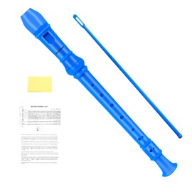 Soulmate Recorder Instrument for Kids Toddler Beginners Students German Style C Key Soprano Recorder Instrument 8 Holes 3 Piece ABS Descant Recorders with Cleaning Kit, Packing Bag (Blue)