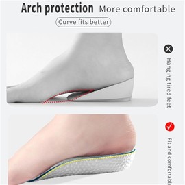 Insoles Height Increase,High Pads 2.5CM, Arch Support Height Increase Insoles for Men Women (White, One size)