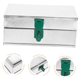 Operitacx Lockable Iron Sheet Tool Storage Box Versatile Document Organizer File Holder Durable Tool Case for Home Repairs Sundries Organization Convenient Carry Design