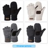 Winter Knitted Fingerless Wool Gloves Thermal Insulation Warm Convertible Mittens