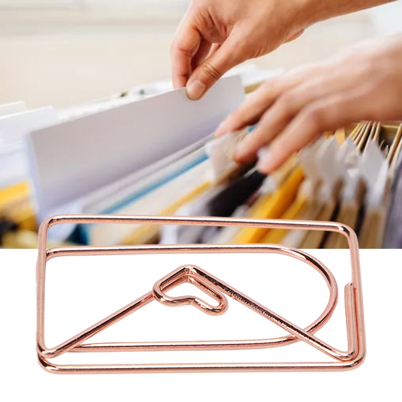 100PCS Paper Clips Portable Mini Cute Shape Electroplated Rose Gold