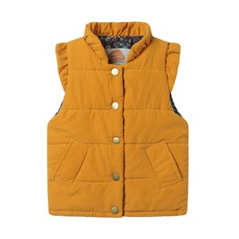 Mud Kingdom Big Girls Vest Outerwear Lightweight Cute Floral Yellow Size 7/8