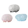 Baluue 3pcs Two-layer Shower Caps Printing for Hair Oil Treatment