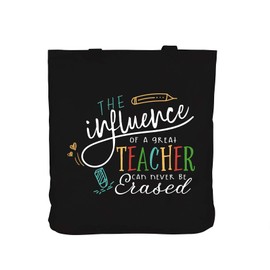 Elegantpark Teacher Bag Best Teacher Gifts for Women from Students Teacher Appreciation Gift Christmas Gifts for Teacher Tote Canvas Bag Black with Interior Pocket