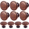 YOIPE Pack of 10 Flat Round Shape Drawer Pulls Red