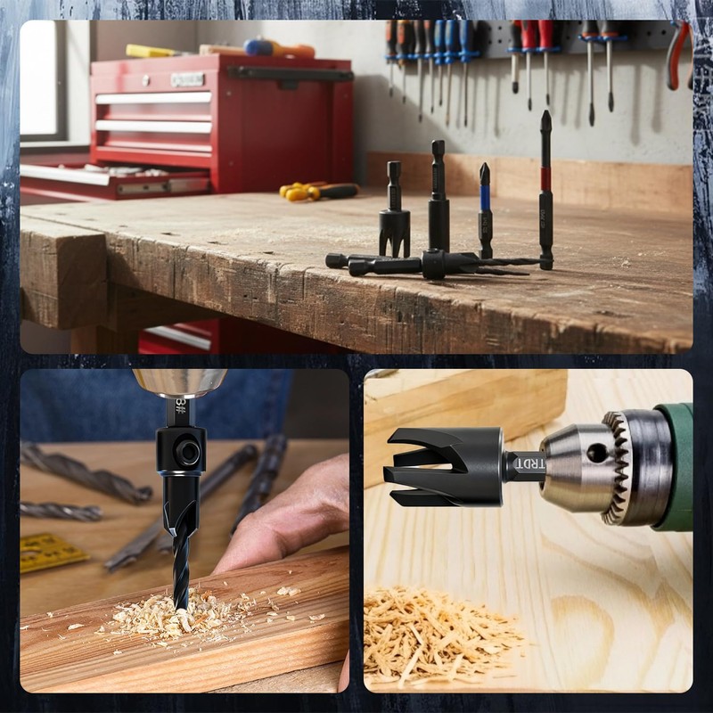 18 PCS Countersink Drill Bit Set, HSS Tapered Drill Bits