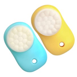 WOONEKY 2pcs Double Sided Cleansing Facial Brush Manual Face Washing Tool for Gentle Exfoliation Blackhead Removal and Facial Massage Portable and Lightweight for Travel