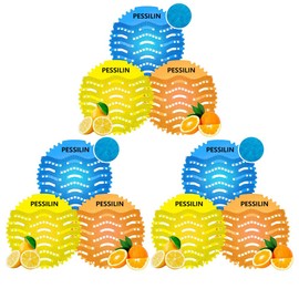 (9 PCS) Urinal Screen Deodorizer, Urinal Mats for Men's Bathroom, Wet & Dry Urinal Cakes with Lemon, Orange, and Marine Odor Freshener, Perfect for Toilets of Shopping Malls, Schools,and Others
