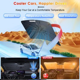 BSTW For Seat Leon MK4 2020-2025 Sun Protection Front Screen - 360° Rotating Car Parasol with UV Protection & Heat Protection | Foldable, Seat Leon FR ST Reference Sun Protection Windscreen