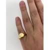 THE BLING KING Gold Half Face Oval Ring Adjustable Ring