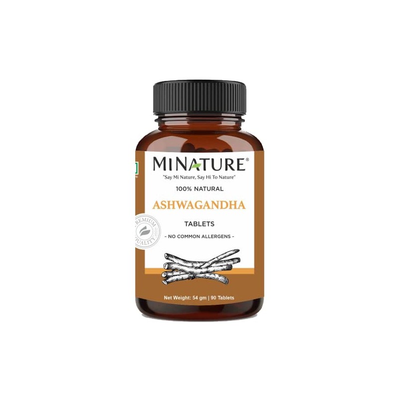 Ashwagandha Tablets- 90 Tablets, 1000 mg by mi Nature |