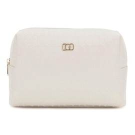 GUESS Television Large Top Zip Cosmetic Bag Stone, stone