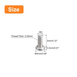 uxcell M1-0.25 x 3mm 50Pcs Flat Round Head Screws 304 Stainless Steel Phillips Drive Machine Screws Hardware Fastener for Furniture Connection