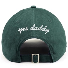 Trendy Apparel Shop yes Daddy (Back) Embroidered 100% Cotton Dad Hat - Hunter