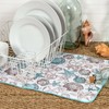 Kay Dee Designs BEACHCOMBER Seashells Countertop Dish Drying Mat, Machine Washable by Kay Dee