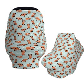 Muishi Red Cute Panda Baby Car Seat Covers Carseat Canopy Soft Infant Stroller Cover Nursing Breastfeeding Covers for Girls Boys Newborn