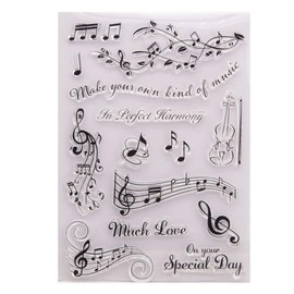 Make Your Own Music Perfect Harmony Much Love on Your Special Day Melody Music Rubber Stamps Clear Stamps for Christmas Card Making Decoration and DIY Scrapbooking Rubber Stamps for Crafts