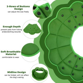 Allroaring Dog Cone Collar After Surgery,Wound Care,Spay,Neuter,After Surgery,Dog Recovery Collar,E-Collar for Large/Medium/Small Dogs Cat,Elizabethan Collar,Alternative E Collar,OliveGreen,S