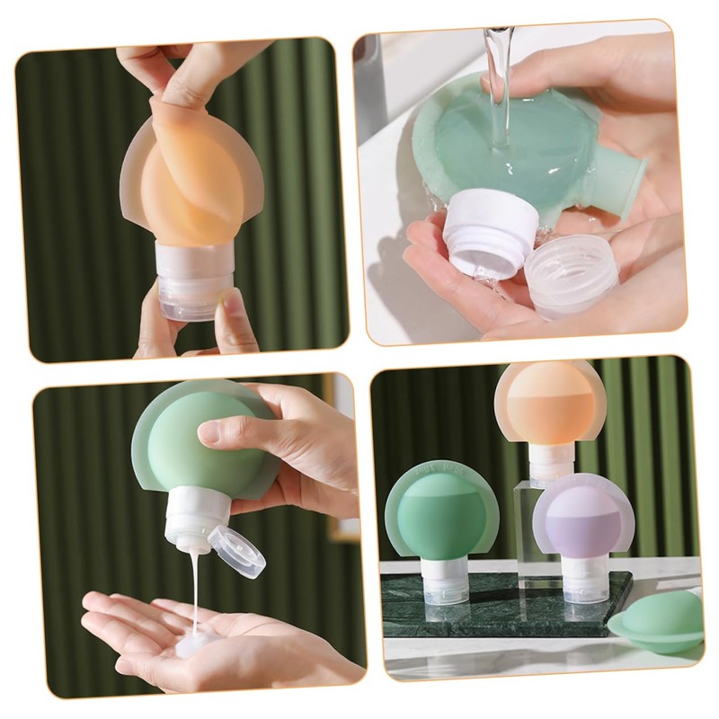 WOONEKY 3pcs Mini Travel Toiletry Bottles 90ml Shampoo Bottle Leakproof