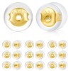 20 Pcs Locking Earring Backs, 18K Gold Silicone Replacement for
