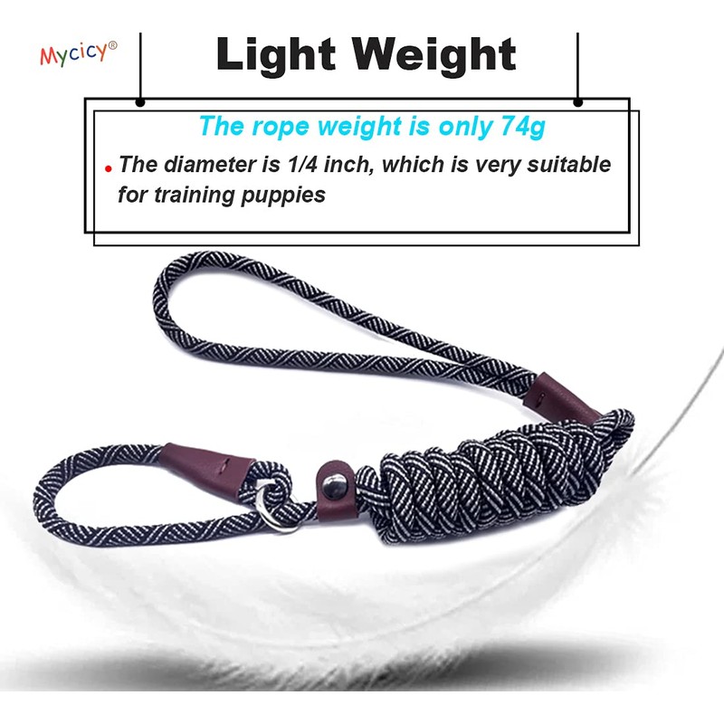 Mycicy Durable Rope Slip Lead Dog Leash, 1/2" and 1/4"