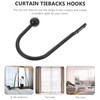 2PCS Metal Curtain Holdbacks, Curtain Tie Backs Hooks, Black Window