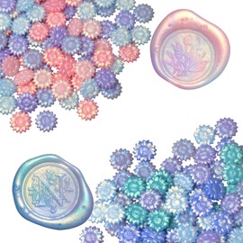 FsAlisa Sealing Wax Beads 200Pcs Sunflower Wax Seal Beads for Wax Seal Stamp, Great for Embellishment of Cards, Envelopes, Wedding Invitations, Wine Packages, Gift Wrapping (Aurora Set)